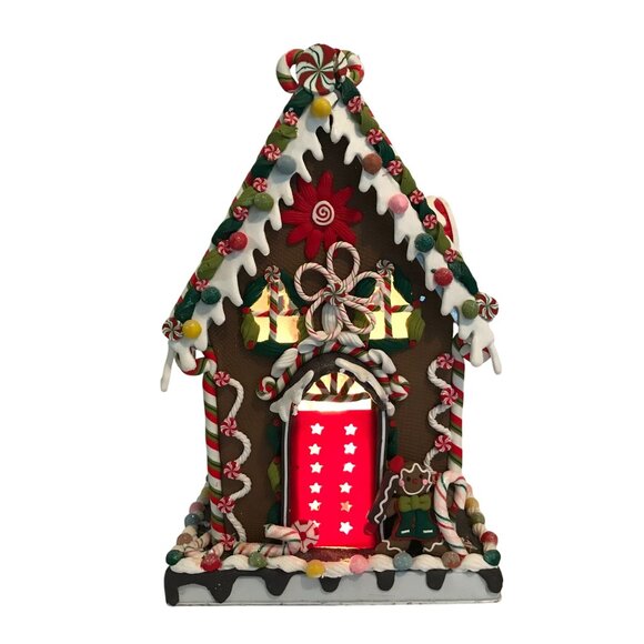 Kurt S. Adler Gingerbread Candy House Light-Up Christmas Decor 13.5" - Picture 1 of 14